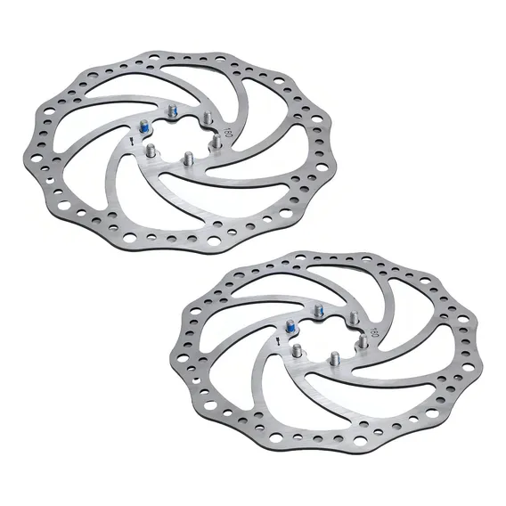 Kit Discos Freio Rotor 180mm 6 Parafusos Bicicleta Absolute Cor Prateado Foto 1