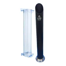 Kit Dispenser Acrílico Fure Agua + Lixeira Preta Para Copo Foto  mini 1