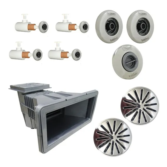 Kit Dispositivo Piscina Alvenaria + Skimer + 4 Hidromassagem Foto 1