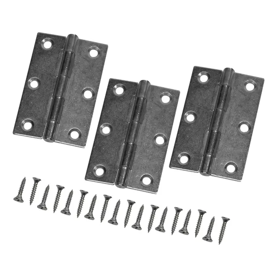 Kit Dobradiças Quadrada 3x2x1,7 - Zinco Foto 1