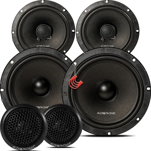 Kit Duas Vias Audiophonic Kn 650 + Audiophonic Coaxial Cn650 Cor Preto Foto 1