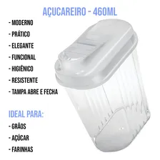 Kit Dupla Açucareiro Ou Farinheira Em Plástico Cristal 460ml Foto mini  3