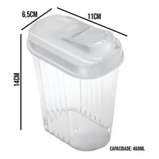 Kit Dupla Açucareiro Ou Farinheira Em Plástico Cristal 460ml Foto mini  2