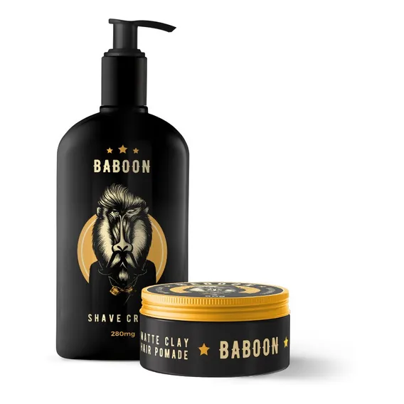 Kit Dupla Baboon - Shave Cream + Pomada Matte Clay - Baboon Foto 1