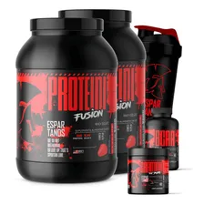 Kit Duplo Whey Protein Fusion + Bcaa + Creatina + Shaker Sabor Morango Foto  mini 1