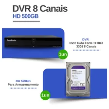 Kit Dvr Gravador De Vídeo Tudo Forte 8 Canais Com Hd 500gb Foto mini 2