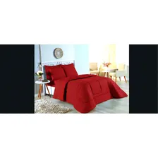 Kit Edredom Casal Queen Dupla Face 01 Pçs Preto Cor Vermelho Foto mini 3