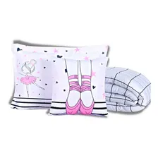 Kit Edredom Solteiro De Menina Infantil Bailarina 4 Pçs Foto mini  2