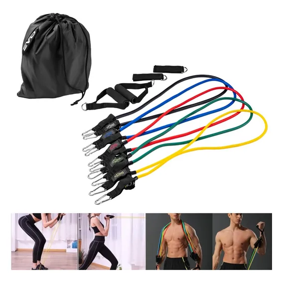Kit Elástico 11peças Extensor Funcional Treino Casa Crossfit Foto 1