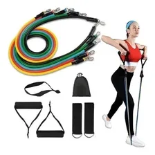 Kit Elástico Extensor 11 Peças ExercĂcio Funcional Tubing Foto mini 4