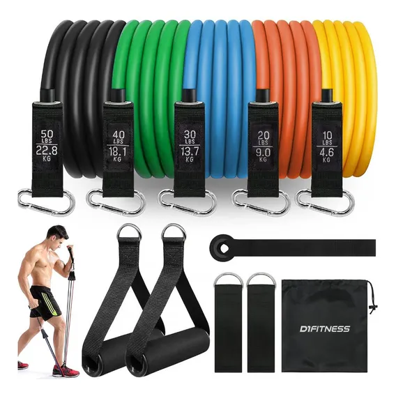 Kit Elásticos Extensores Com Acessórios Foto 1