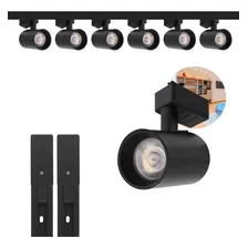 Kit Eletrificado Trilhos 2m + 6 Spots Led 7w Preto Quente 110v/220v Foto  mini 1
