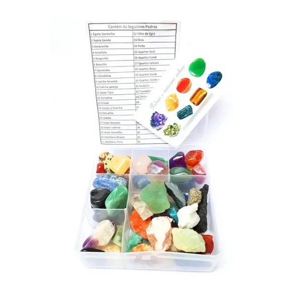 Kit Elixir De Cristais Caixa C/50 Pedras Diferentes Foto 1