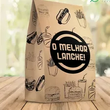 Kit Embalagem Saco Papel Kraft G Delivery Hamburguer Ifood Foto mini 2