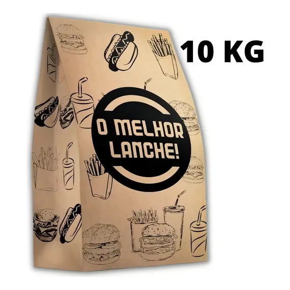 Kit Embalagem Saco Papel Kraft G Delivery Hamburguer Ifood Foto 1