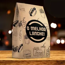 Kit Embalagem Saco Papel Kraft G Delivery Hamburguer Ifood Foto mini 4