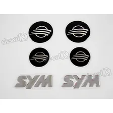 Kit Emblema Adesivo Resinado Rabeta Tanque Roda Dafra Sym Cor PADRÃO Foto mini 2