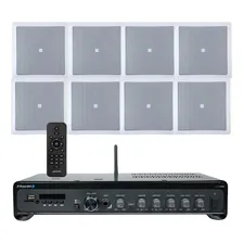 Kit Embutir 8 Arandelas Som Ambiente + Receiver Slim 3700 Foto  mini 1