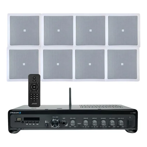 Kit Embutir 8 Arandelas Som Ambiente + Receiver Slim 3700 Foto 1