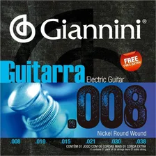 Kit Encordoamento Giannini Guitarra Nickel 008 Foto mini  3