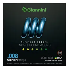 Kit Encordoamento Giannini Guitarra Nickel 008 Foto  mini 1