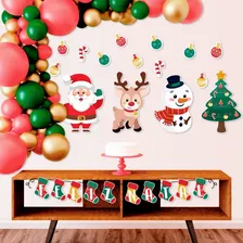 Kit Enfeite Painel Feliz Natal Papai Noel Meia - 25 Unid Foto mini 3