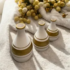 Kit Enfeite Trio De Vasos Decorativos Vasos Para Decoração de Sala Mesa Cores Foto mini  3