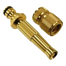 Kit Engate Rápido 1/2'' + Esguicho Metal Aluminio Dourado Foto mini 1
