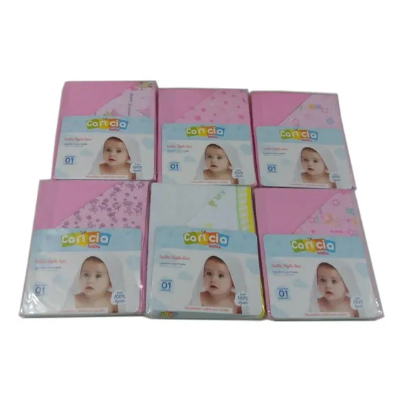 Kit Enxoval 2 Toalhas De Banho 2 Cueiros 10 Fraldas Menina Foto 1