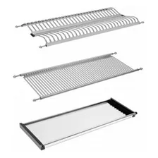 Kit Escorredor Louças Aço Inox Tn 600mm 20 Pratos Cor Cinza Foto mini 1