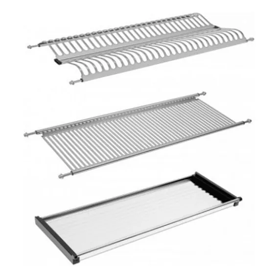 Kit Escorredor Louças Aço Inox Tn 900mm 36 Pratos Cor Cinza Foto 1