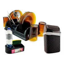 Kit Escorredor Pratos + Lixeira Basculante 4,5l + Porta Foto mini 1