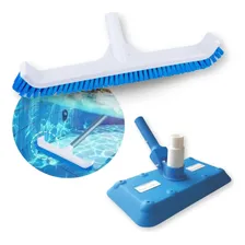 Kit Escova Curva 44 Cm + Aspirador Esfera Para Piscina Fibra Foto mini 1