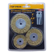 Kit Escova De Aço Giratória Com Haste Top Pros Foto mini 3