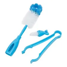 Kit Escova E Pinça Mamadeira Azul Buba BebĂȘ Limpeza Baby Foto mini 2