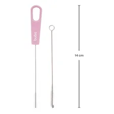 Kit Escova Mamadeira Bico E Canudo Buba Limpeza Prática Cor Cinza - Rosa Foto mini 4