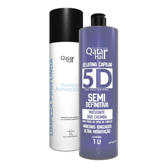 Kit Escova Progressiva Antifrizz 5d Matizadora Qatar Hair Foto 1