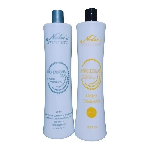 Kit Escova Progressiva Banana Caramelada Nelus 1l Foto 1