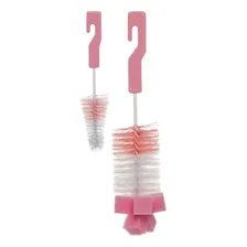 Kit Escovas Para Mamadeira E Bico Com Esponja Rosa 5415 Buba Foto  mini 1