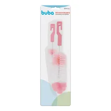 Kit Escovas Para Mamadeira E Bico Com Esponja Rosa 5415 Buba Foto mini  3