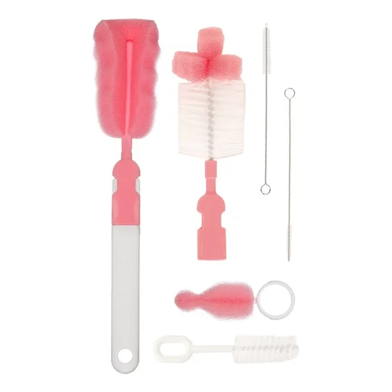 Kit Escovas Para Mamadeiras, Bicos E Canudos - Rosa - Buba Foto 1