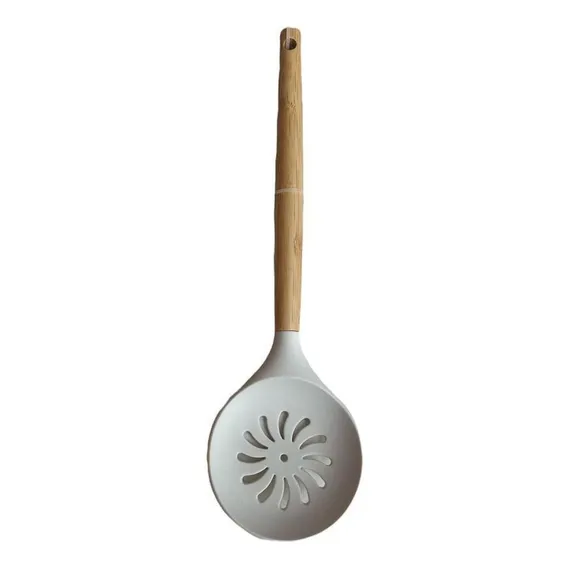 Kit Escumadeira E Espátula Pá, Bambu E Silicone Foto 1