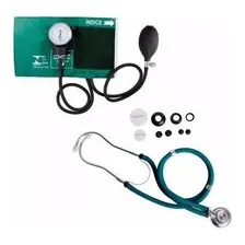 Kit Esfigmomanômetro + Estetoscopio Rappaport Premium Rosa Cor Verde Foto  mini 1