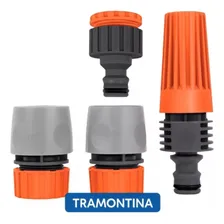 Kit Esguicho Regulável Com Adaptador Fêmea 2 Engates Rápidos Para Mangueira Foto mini 1