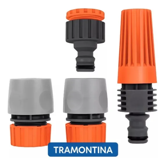 Kit Esguicho Regulável Com Adaptador Fêmea 2 Engates Rápidos Para Mangueira Foto 1