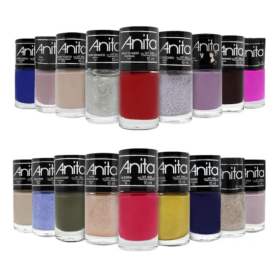 Kit Esmalte Anita Seleção Melhores Cores 18 Unidades Foto 1