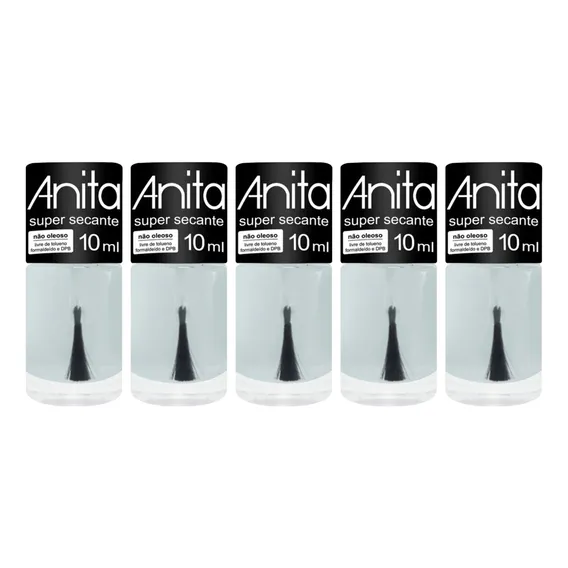 Kit Esmalte Anita Super Secante Não Oleoso 5 Unidades Foto 1