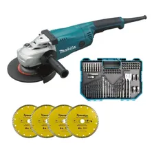 Kit Esmeril Ang 7 2200w 110v Makita + Acessórios Cor Azul-aço Frequência 60hz Foto mini 1