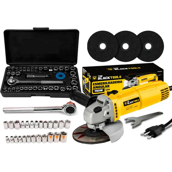 Kit Esmerilhadeira Lixadeira Angular + Soquetes + 3 Discos Foto 1