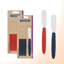 Kit Espátulas Manteiga Tramontina Ipanema Vermelho/azul 12p Foto mini 3